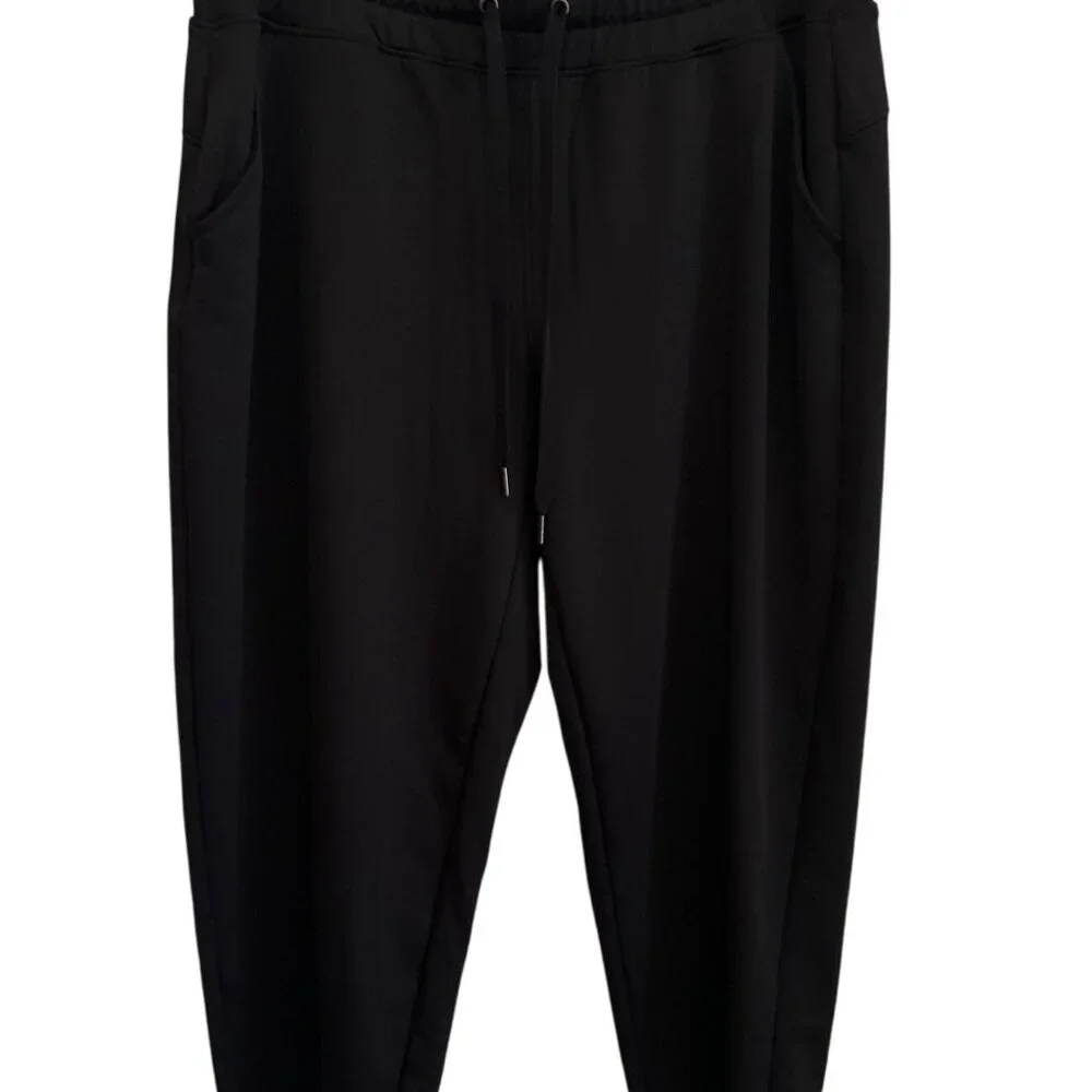 Tek Gear Womens Black Jogger Capri’s S With Drawstring Waist & Zip Back Pockets